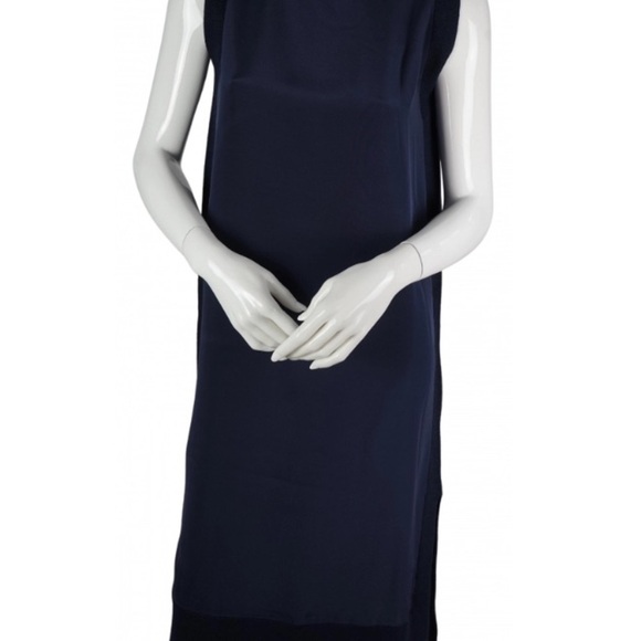 Blue Sleeveless Sheath Midi Dress - Picture 1 of 9